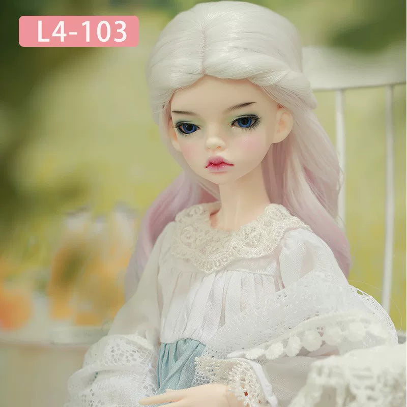 BJD Doll Wig – 1/4 Heat Resistant Long Hair, Handmade DIY Styling, Curly & Straight