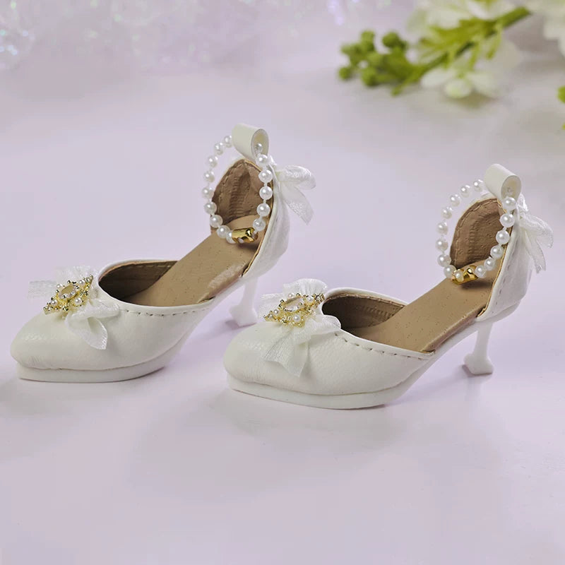 BJD Doll Shoes 1/4 High Heels with Pearl SDGr DFH 68