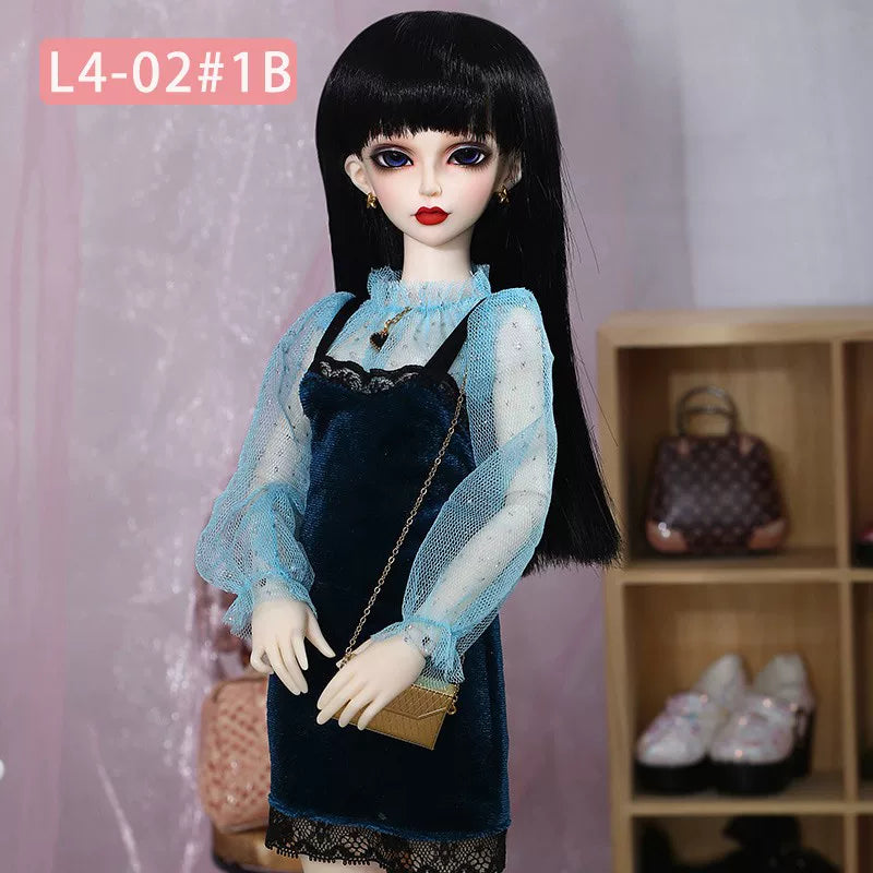 BJD Doll Wig – 1/4 Heat Resistant Long Hair, Handmade DIY Styling, Curly & Straight