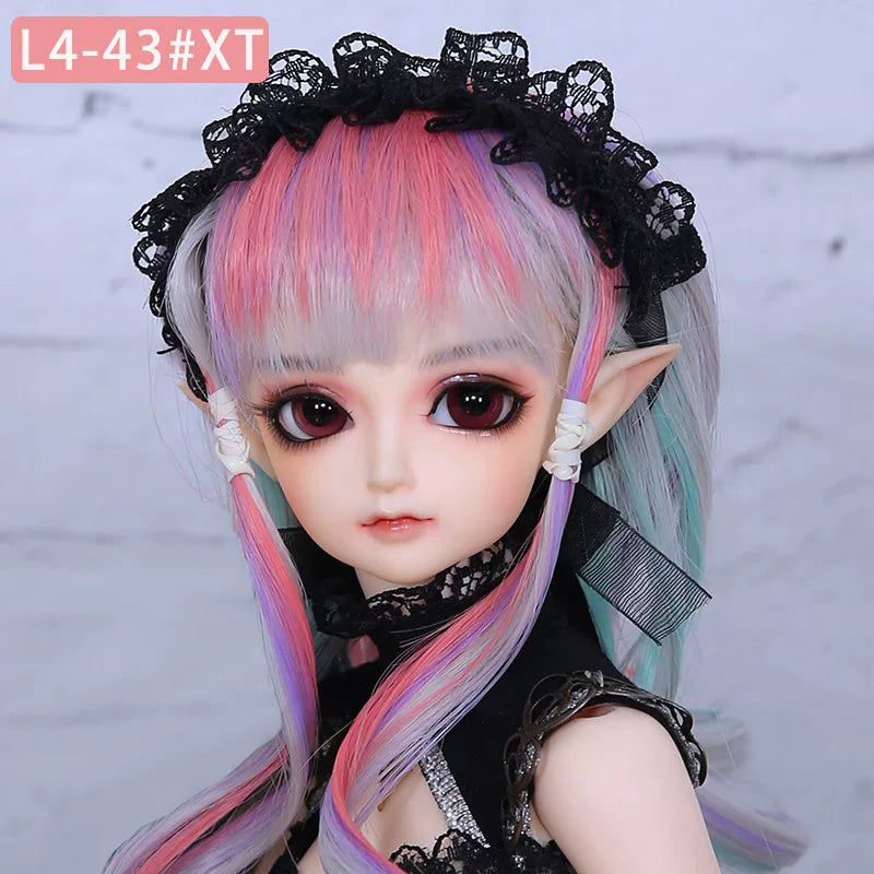 BJD Doll Wig – 1/4 Heat Resistant Long Hair, Handmade DIY Styling, Curly & Straight