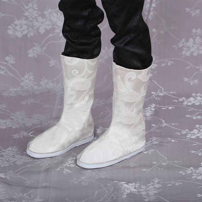 BJD Doll Boots 1/3 Uncle Ancient Jacquard White Black