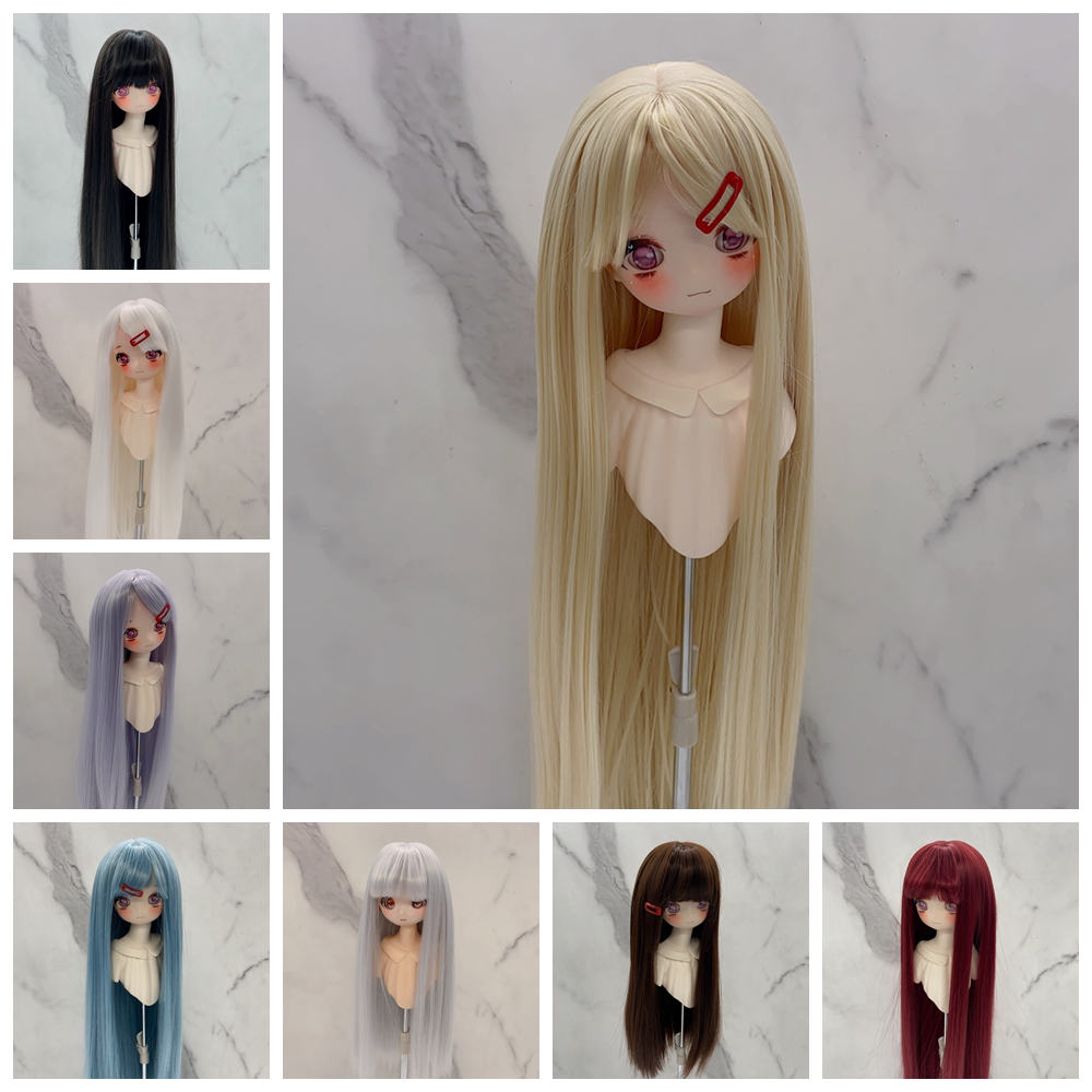 Soft Heat-Resistant BJD/SD Wig with Straight Bangs – 1/3, 1/4 & 1/6