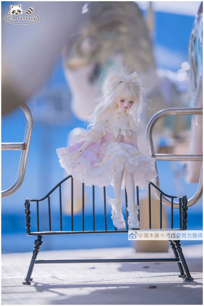 1/4 BJD Vintage Lolita Strapless Dress Full Outfit