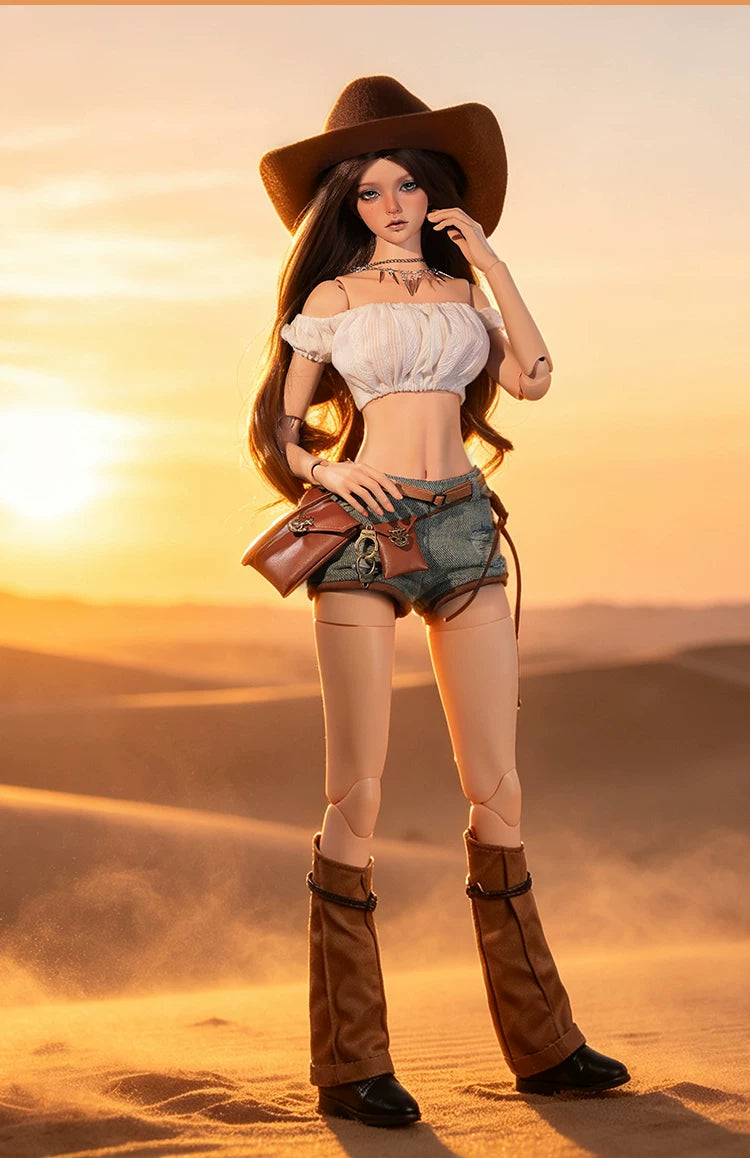 Levi BJD Doll – 1/3 Western Cowgirl, American Vintage SD Girl
