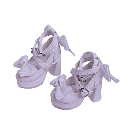 BJD 3/4 Point High Heel Shoes | Butterfly Bow Design | Multiple Colors