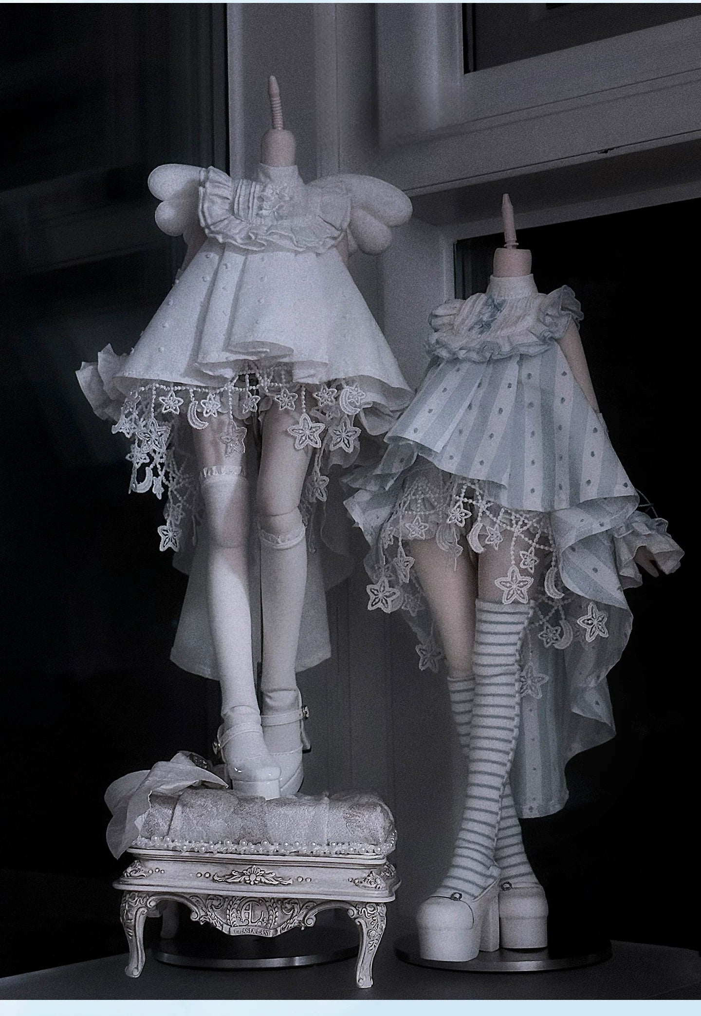 1/4 BJD Outfit, Soft Cute Angel Lace Dress Clothes Set