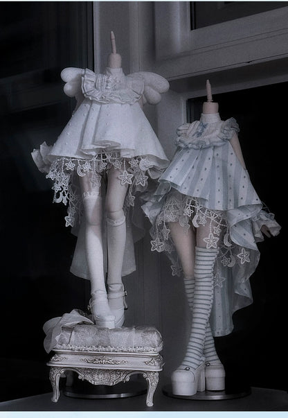 1/4 BJD Outfit, Soft Cute Angel Lace Dress Clothes Set