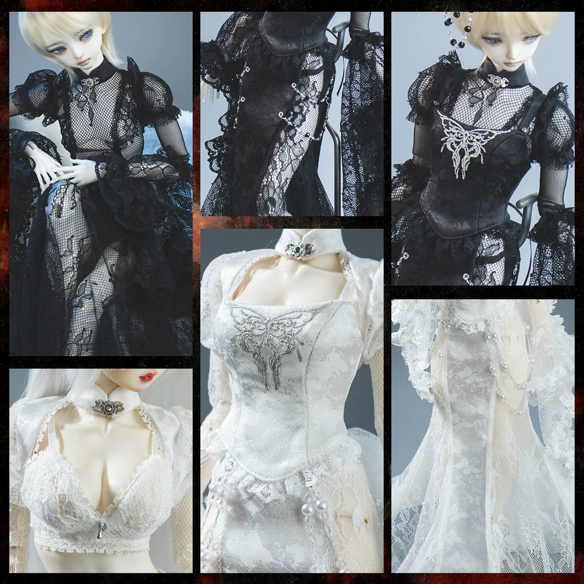 (Pre-order) Mysterious Lace Doll Outfit Set for 1/3 & 1/4 BJD