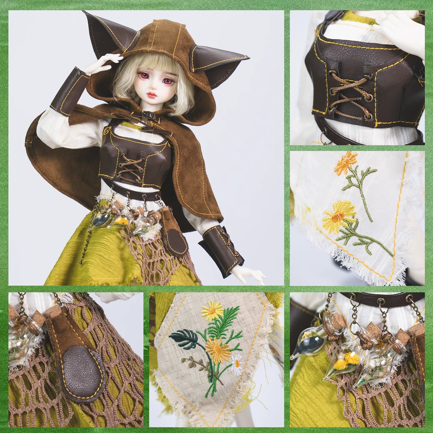 Forest Green 1/4 BJD MSD Couple Matching Outfit Set