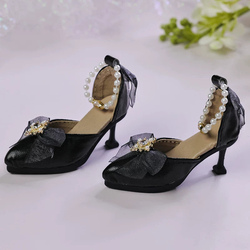BJD Doll Shoes 1/4 High Heels with Pearl SDGr DFH 68