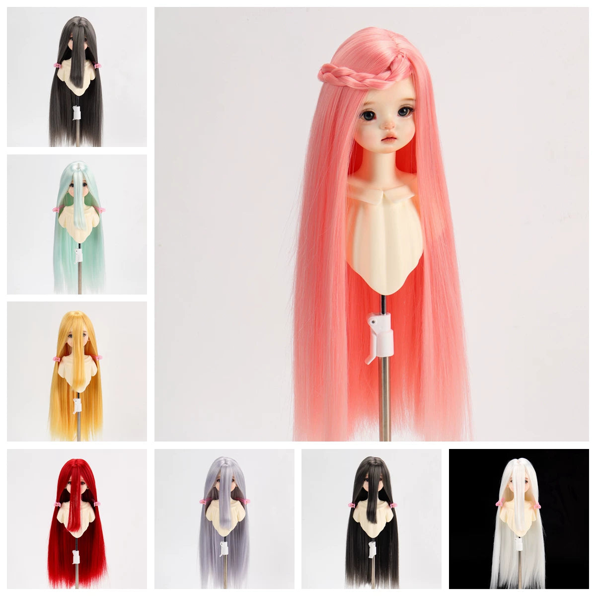 Soft Heat-Resistant BJD/SD Wig with Long Layered Bangs – 1/3, 1/4 & 1/6