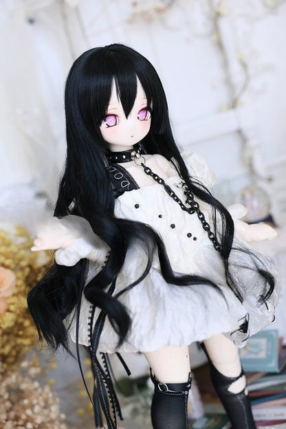 Light Bangs Hime Cut Long Curly Wig |1/3 & 1/4 | [MDD]