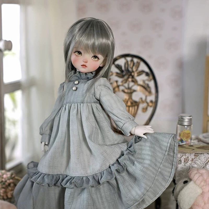 Original BJD Doll – 1/6 Girl with Sheep Headscarf, Face-Up, Outfit & Shoes