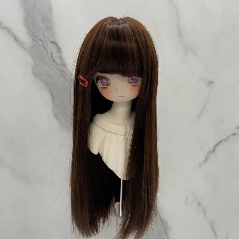 Soft Heat-Resistant BJD/SD Wig with Straight Bangs – 1/3, 1/4 & 1/6