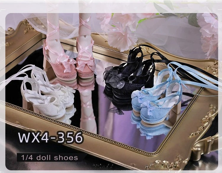 Original BJD Doll Shoes – 1/4 Resin Lace-Up Bow for Baiwei Body
