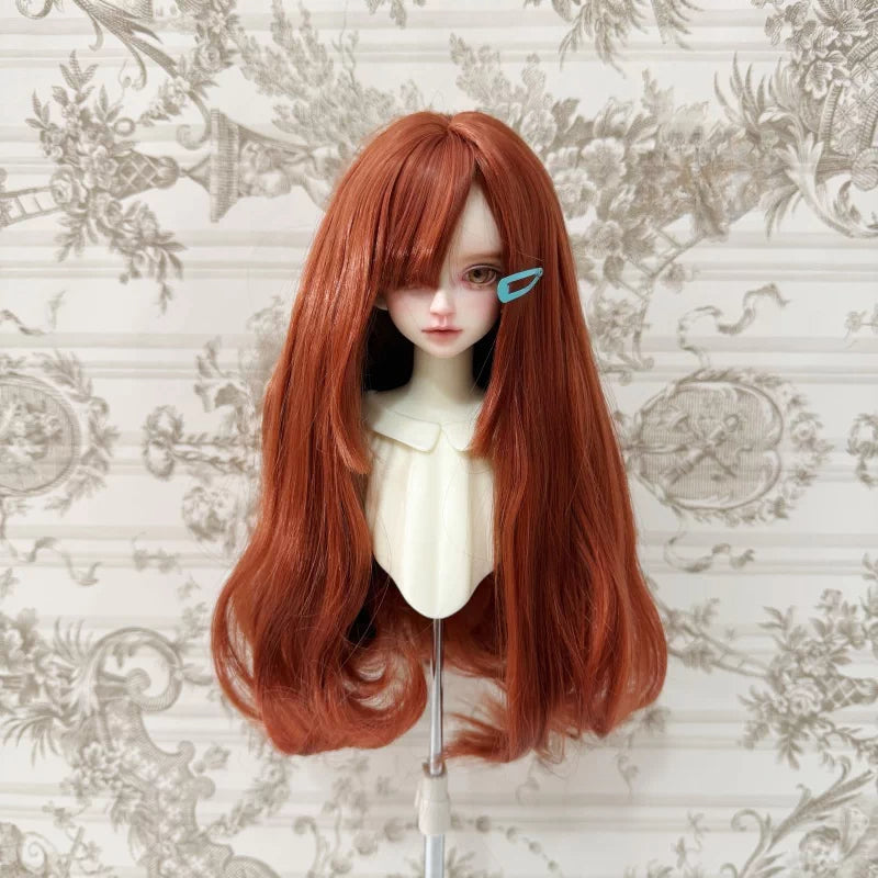 Soft Long Curly BJD Wig with Curled-In Bangs – Fits 1/3, 1/4 & 1/6 Dolls