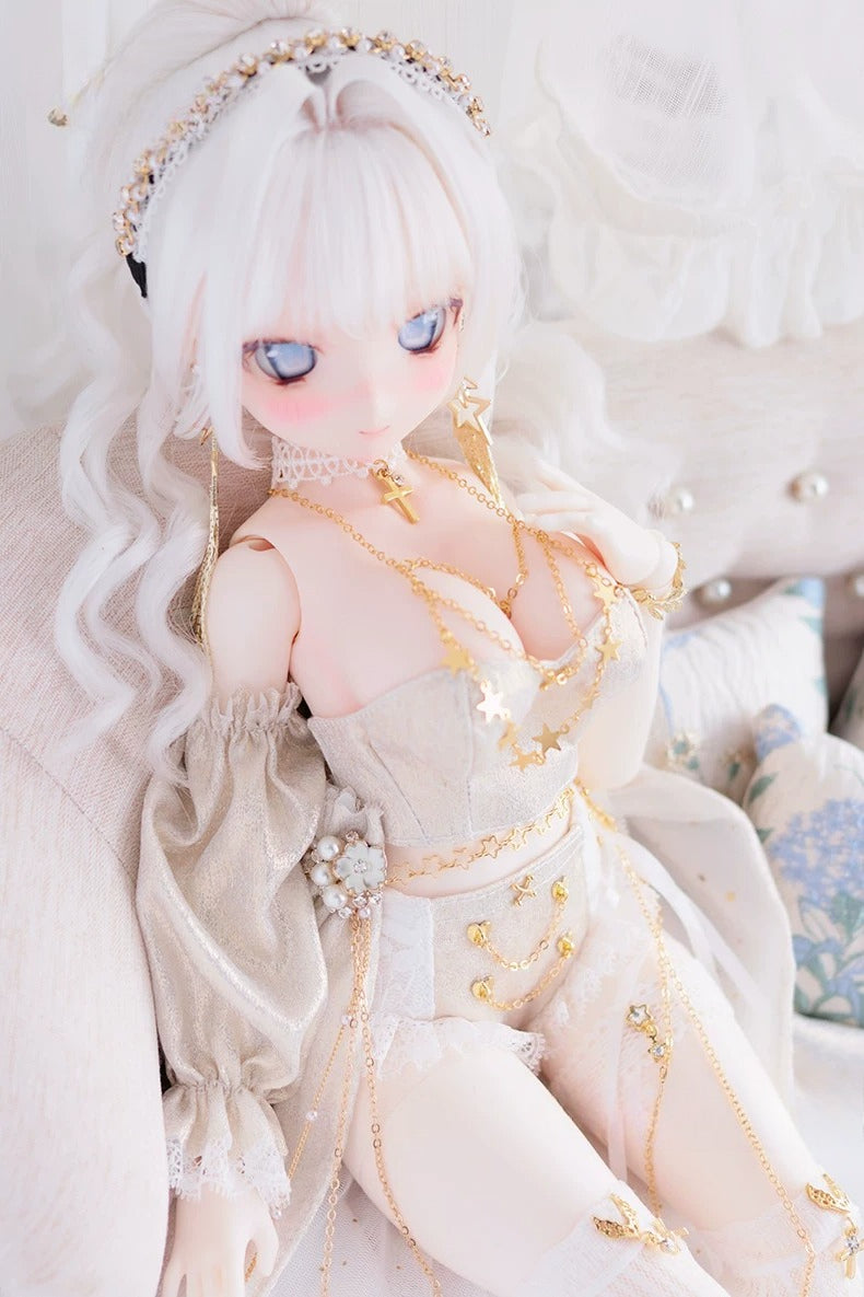 BJD Doll Lingerie Set – 1/4 Dress, FL Peach Bobo