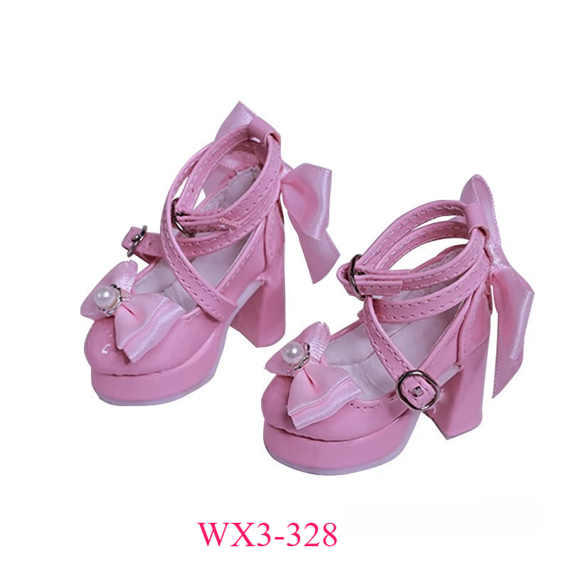 BJD 3/4 Point High Heel Shoes | Butterfly Bow Design | Multiple Colors