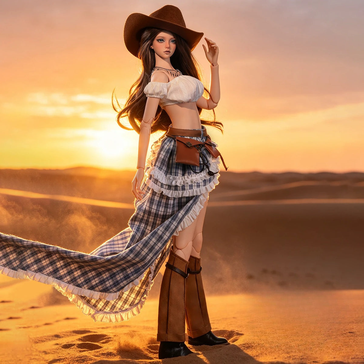 Levi BJD Doll – 1/3 Western Cowgirl, American Vintage SD Girl