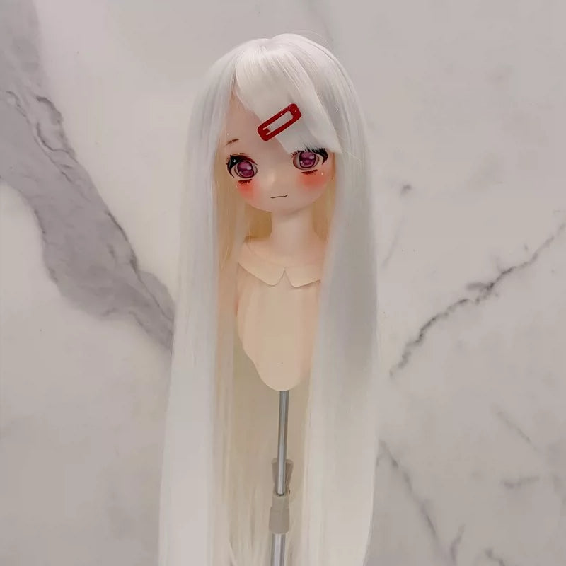 Soft Heat-Resistant BJD/SD Wig with Straight Bangs – 1/3, 1/4 & 1/6