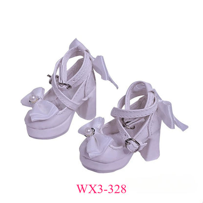 BJD 3/4 Point High Heel Shoes | Butterfly Bow Design | Multiple Colors