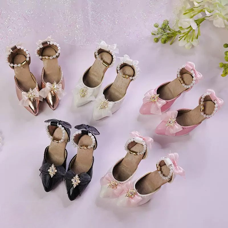 BJD Doll Shoes 1/4 High Heels with Pearl SDGr DFH 68